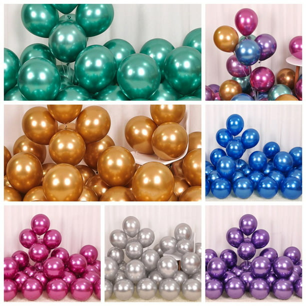 Silver and Green Shiny Metallic Balloons Perfect Decoration for Wedding Birthday Baby Shower Graduation Christmas Party Purple Blue Light Purple Party Balloons 50 Pcs 10 Inch Rose Gold Red 